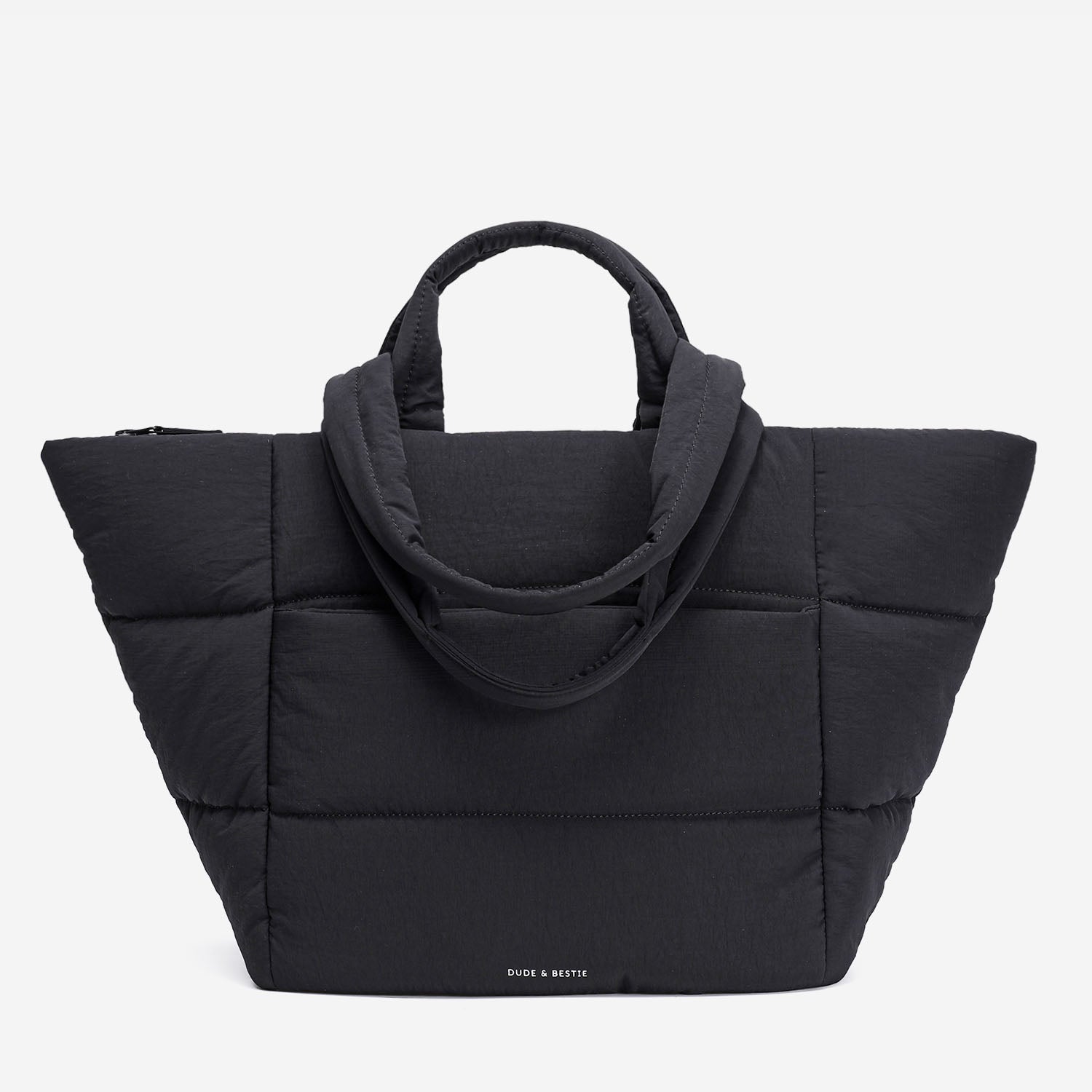 Puff Tote Bag Dude & Bestie (Black)