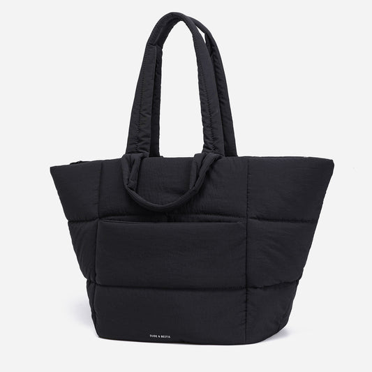Puff Tote Bag Dude & Bestie (Black)