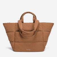 Puff Tote Bag Dude & Bestie (Mocha Brown)