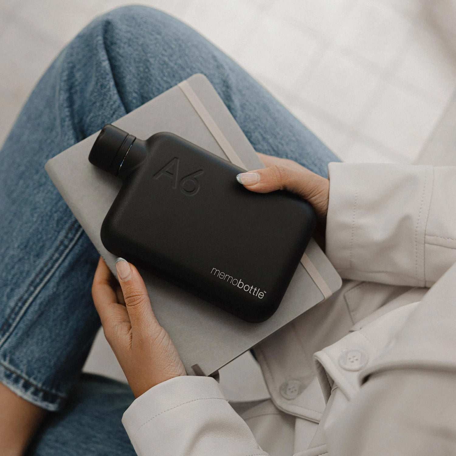 Dude & Bestie 客製化 A6 Memobottle 不鏽鋼水樽 Midnight Black 消光黑質感