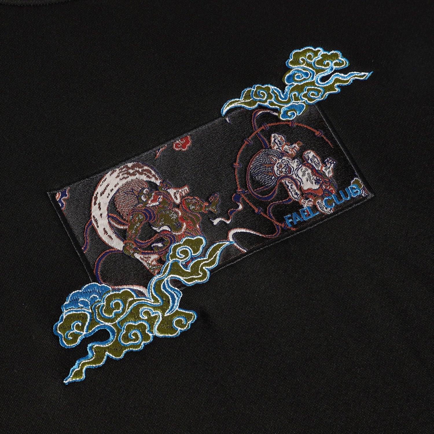 Fujin and Raijin Nishijin-ori Swetshirt (Black)