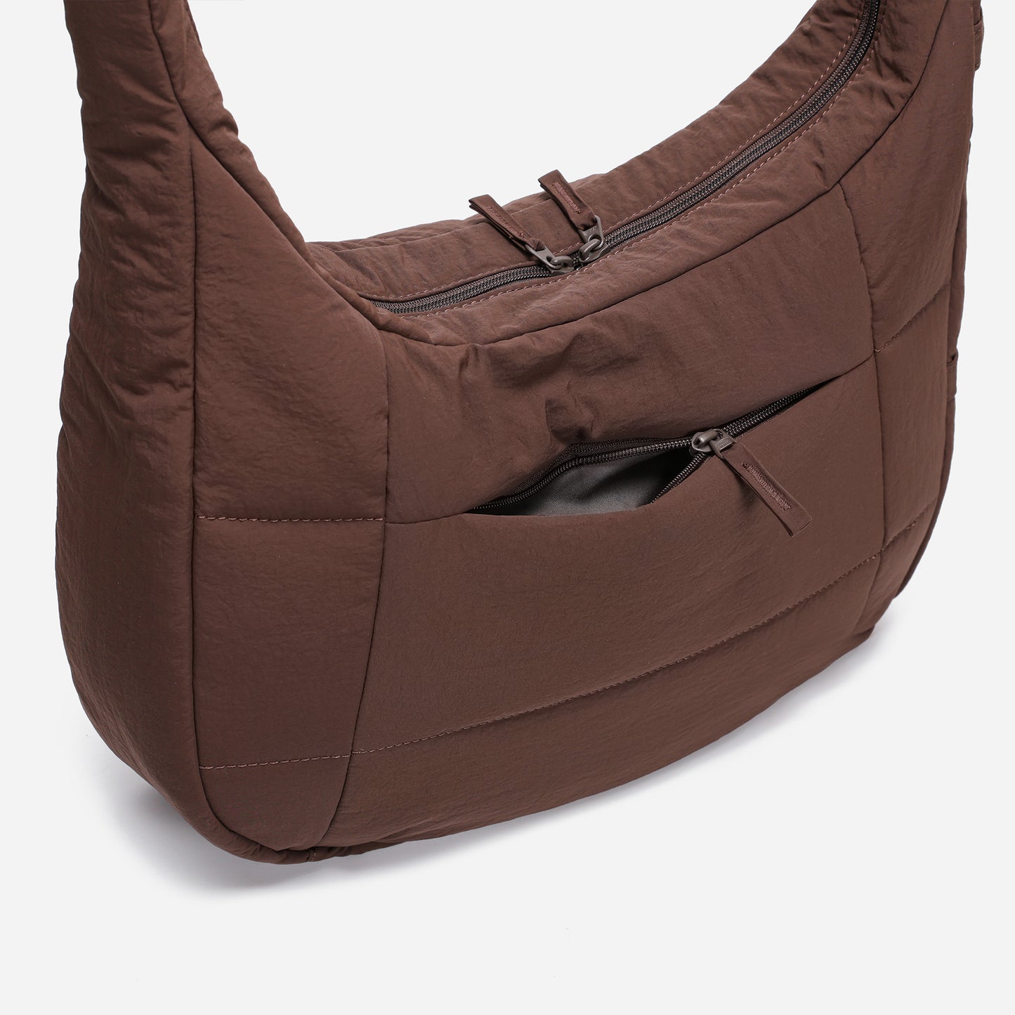 Puff Hobo Bag Crossbody Bags Dude & Bestie (Choco Brown)