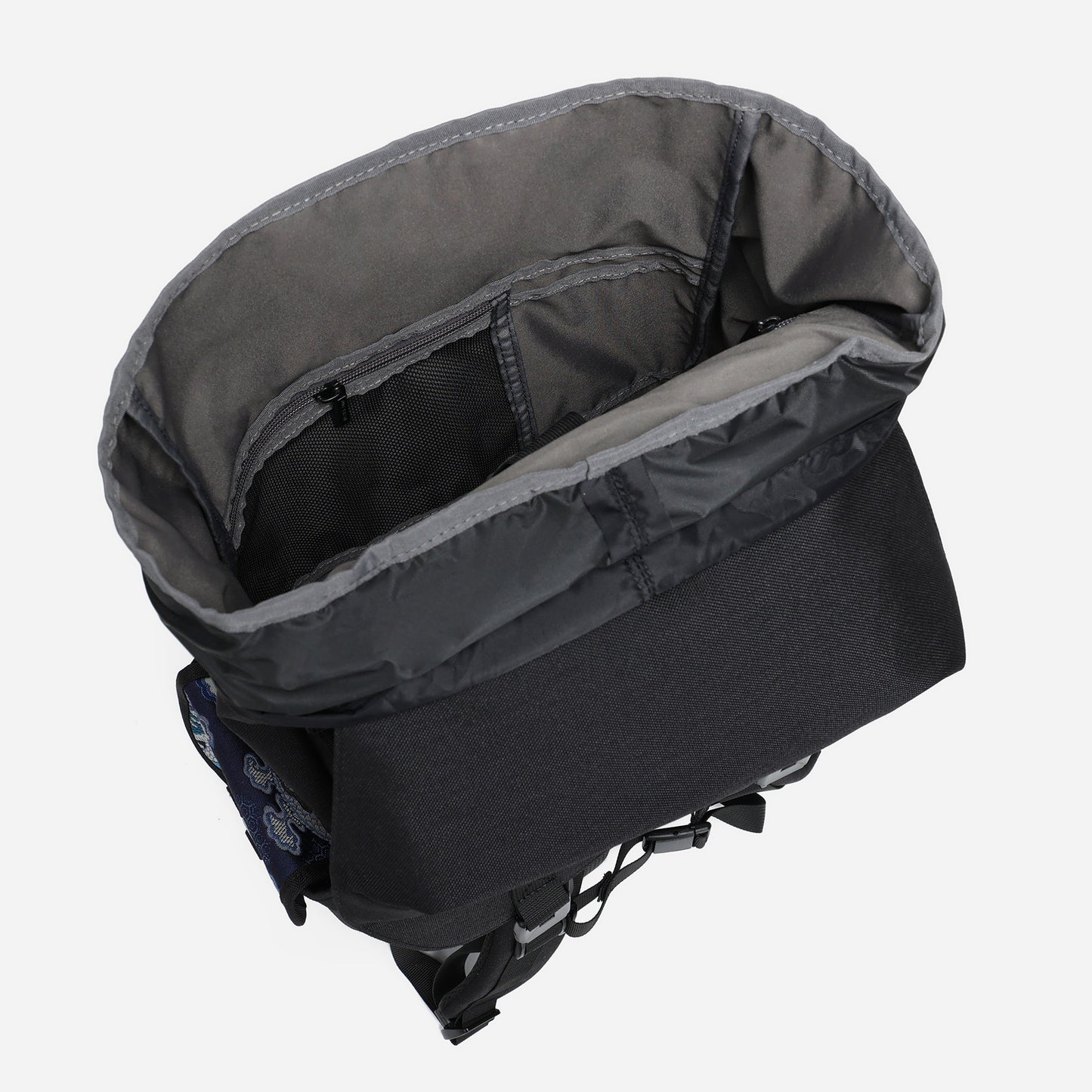 Dude & Bestie Predatir Backpack with Nishijin'ori in Ganryu Dragon Pattern inside compartment
