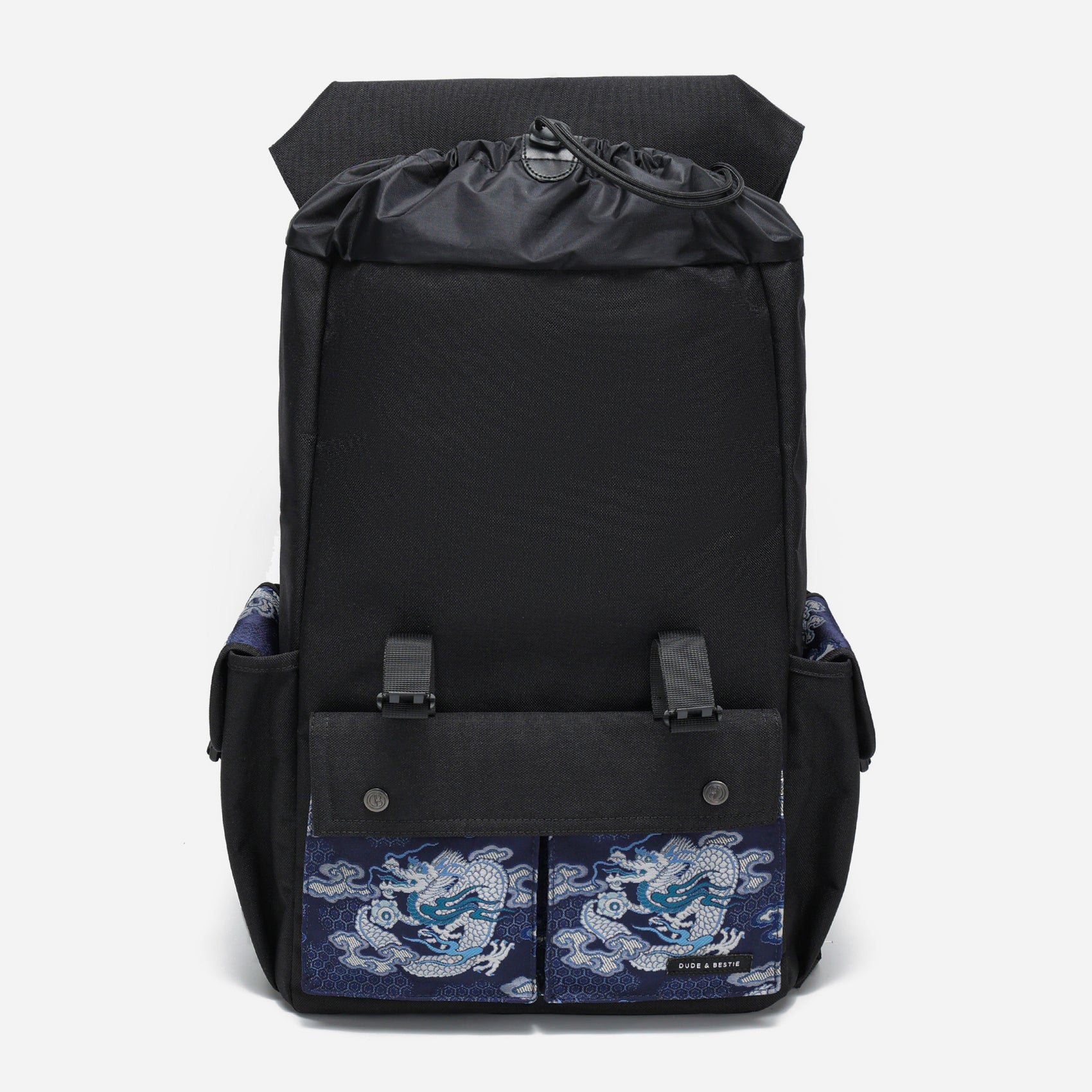 Dude & Bestie Predatir Backpack with Nishijin'ori in Ganryu Dragon Pattern compartment