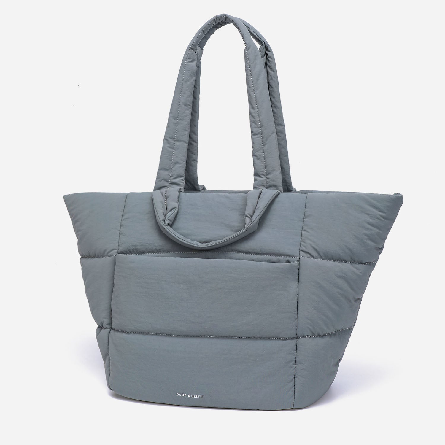 Puff Tote Bag Dude & Bestie (Cold Gray)