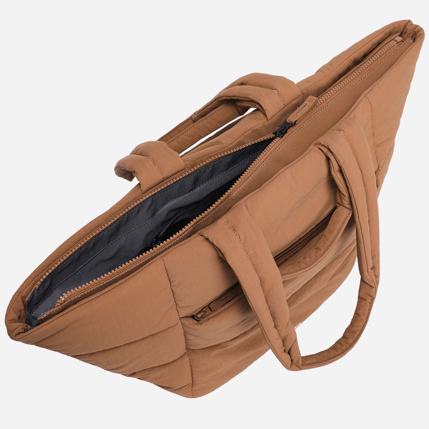 Puff Tote Bag Dude & Bestie (Mocha Brown)