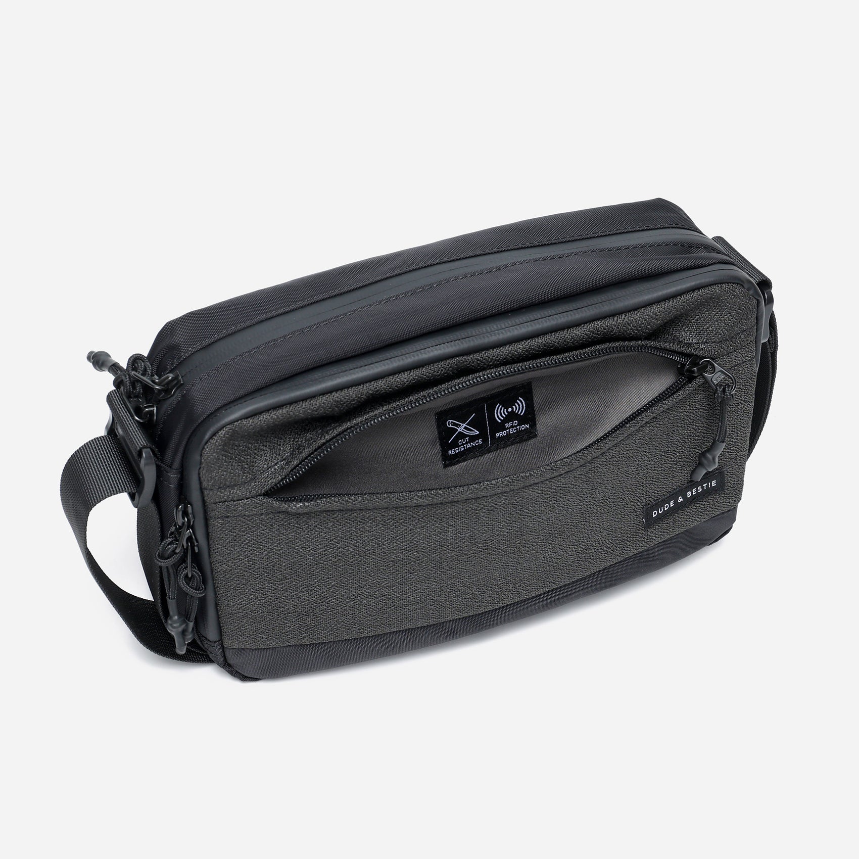 Anti-Theft Slash-Proof Travel Sling Bag Vault - Black Color