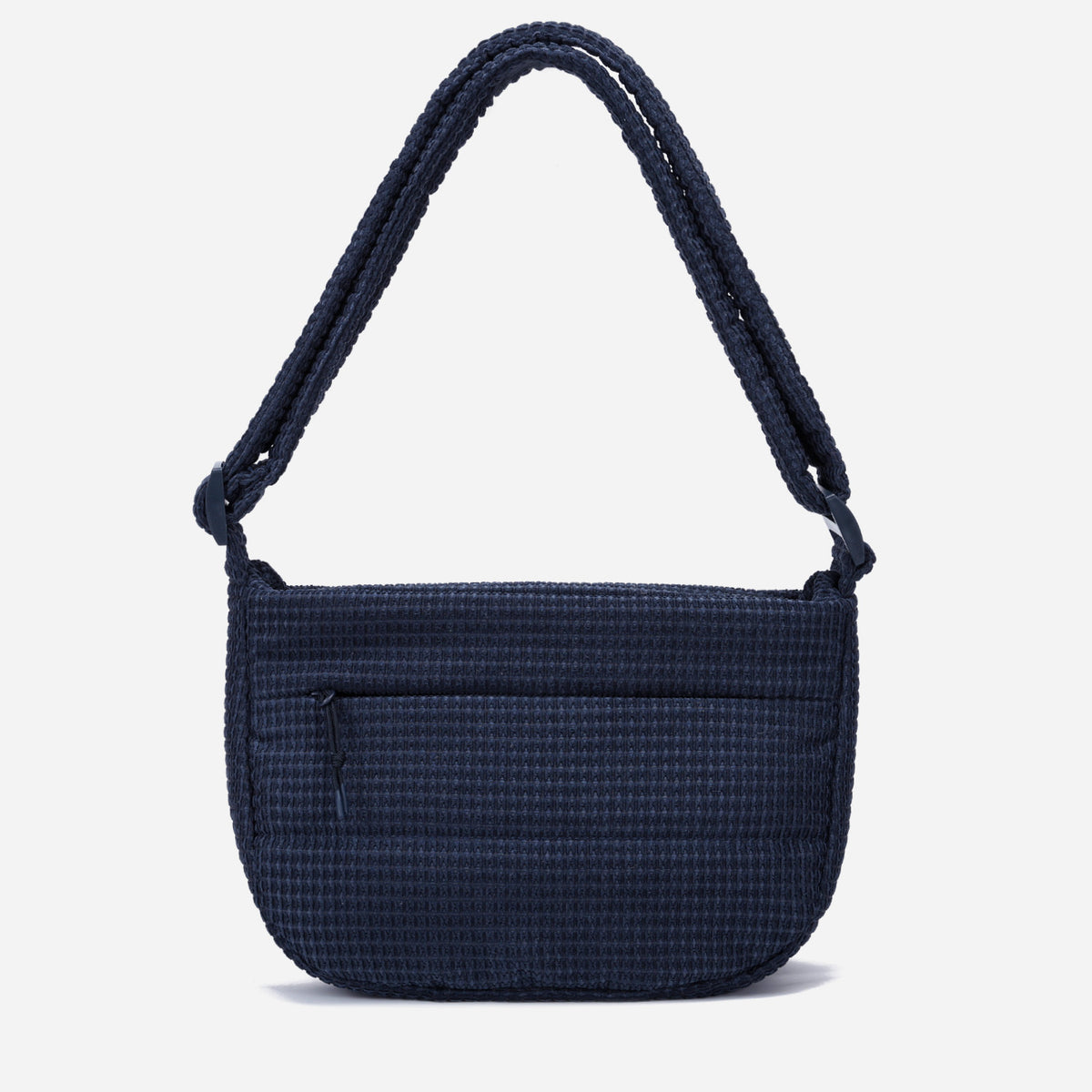 A dark navy blue woven Corduroy Puff shoulder bag by Dude & Bestie Winter 2026