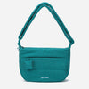 A teal color woven Corduroy Puff shoulder bag by Dude & Bestie Winter 2026