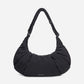 Dude & Bestie Puff Croissant Women Crossbody Shoulder Bag in black