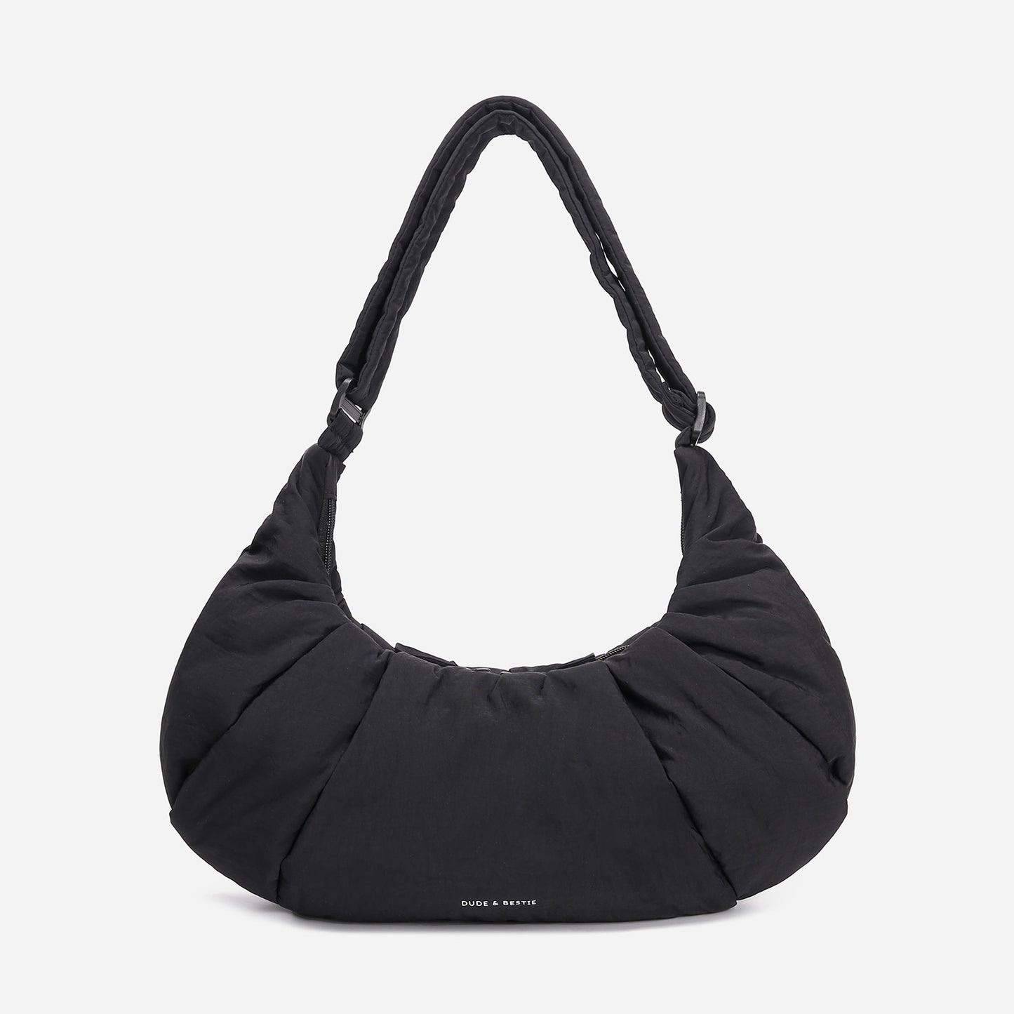 Dude & Bestie Puff Croissant Women Crossbody Shoulder Bag in black