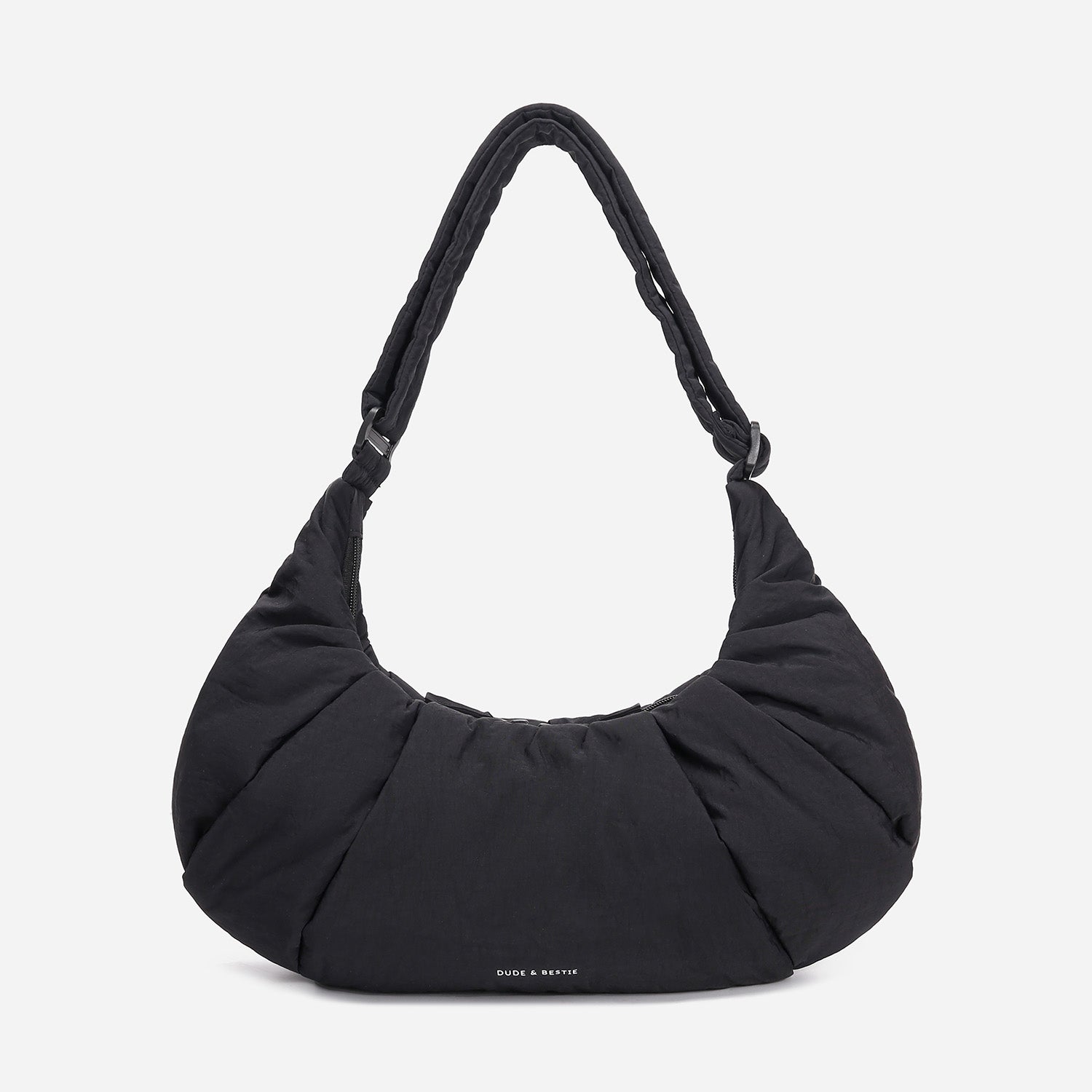Dude & Bestie Puff Croissant Women Crossbody Shoulder Bag in black