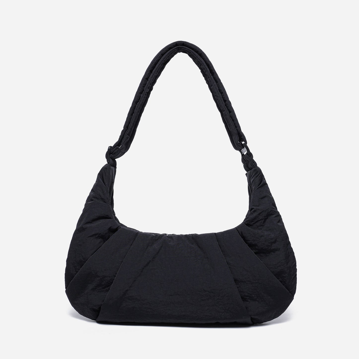 Dude & Bestie Puff Croissant Bag in Black, versatile all-match techwear crossbody bag
