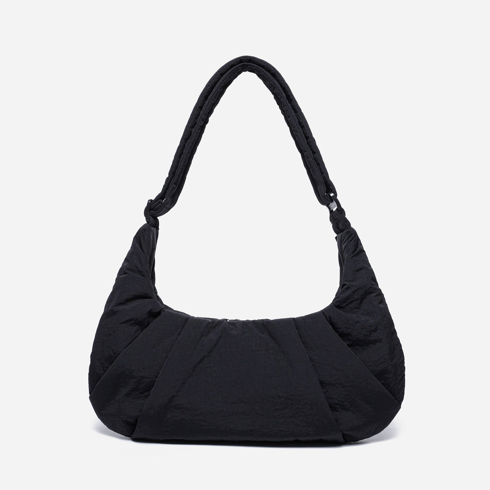 Dude & Bestie Puff Croissant Bag in Black, versatile all-match techwear crossbody bag