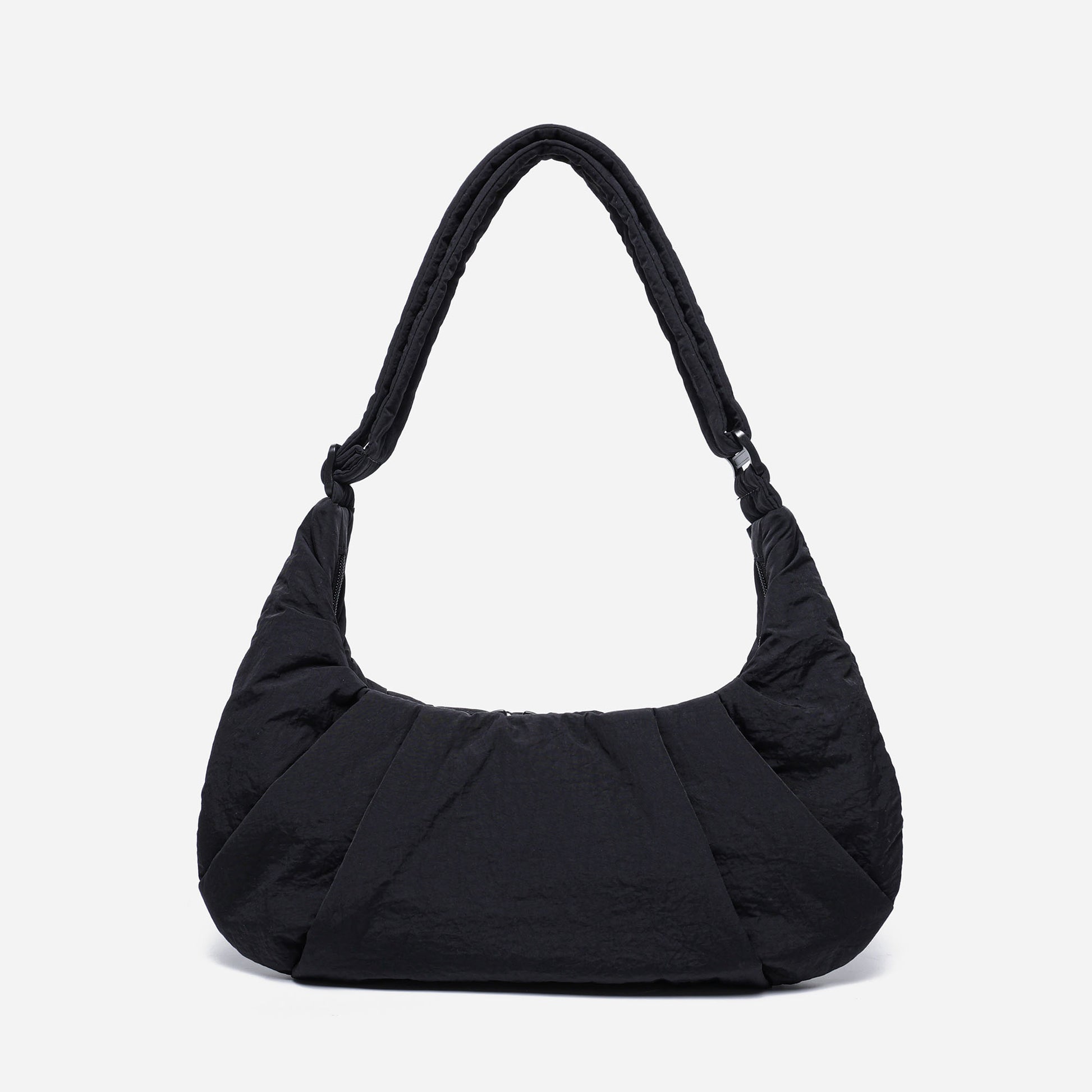 Dude & Bestie Puff Croissant Bag in Black, versatile all-match techwear crossbody bag