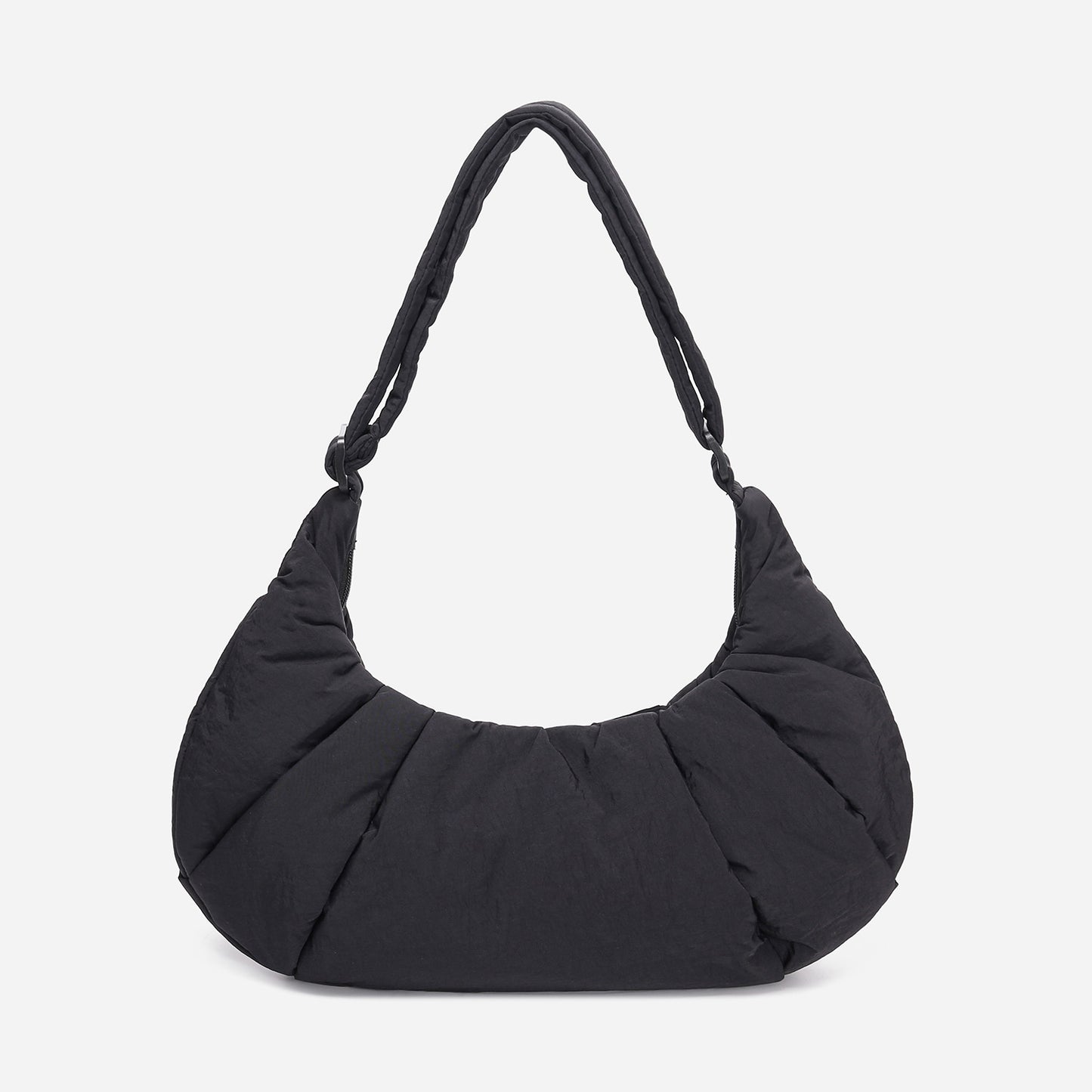 Dude & Bestie Puff Croissant Women Crossbody Shoulder Bag in black