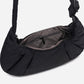 Dude & Bestie Puff Croissant Women Crossbody Shoulder Bag in black