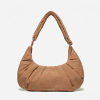 Dude & Bestie Puff Croissant Bag in Mocha Brown, retro earth-tone autumn style bag