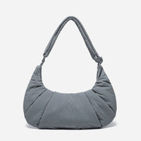 Dude & Bestie Puff Croissant Bag in Cold Gray, minimalist unisex streetwear bag