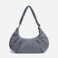 Dude & Bestie puffer-style Croissant Shoulder Bag in Cold Gray