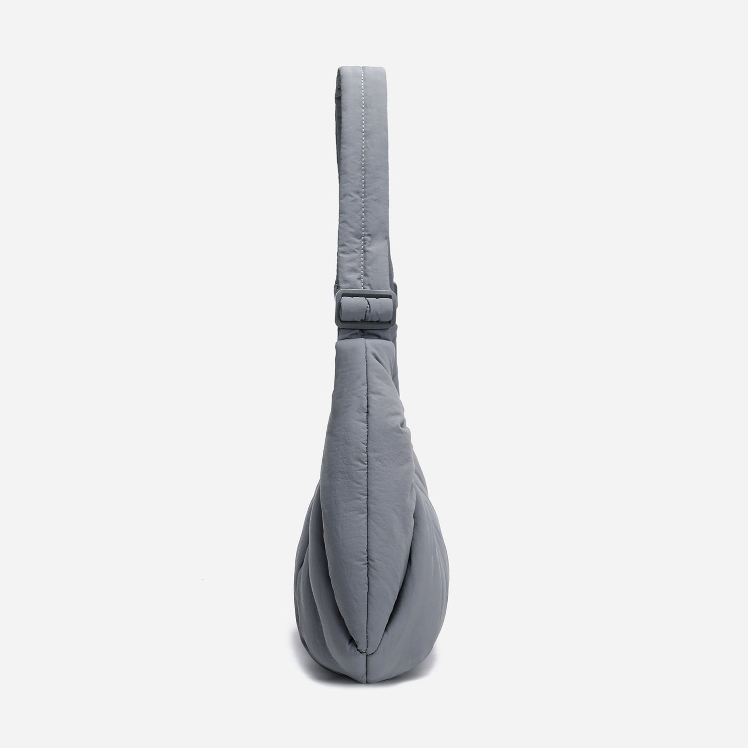 Dude & Bestie puffer-style Croissant Shoulder Bag in Cold Gray