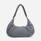 Dude & Bestie puffer-style Croissant Shoulder Bag in Cold Gray
