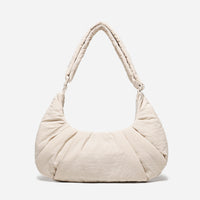 Dude & Bestie Puff Croissant Bag in Milk White, lightweight cloud-shaped shoulder bag