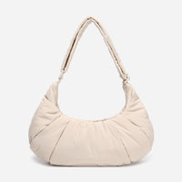 Dude & Bestie Puff Croissant Women Crossbody Shoulder Bag in Milk