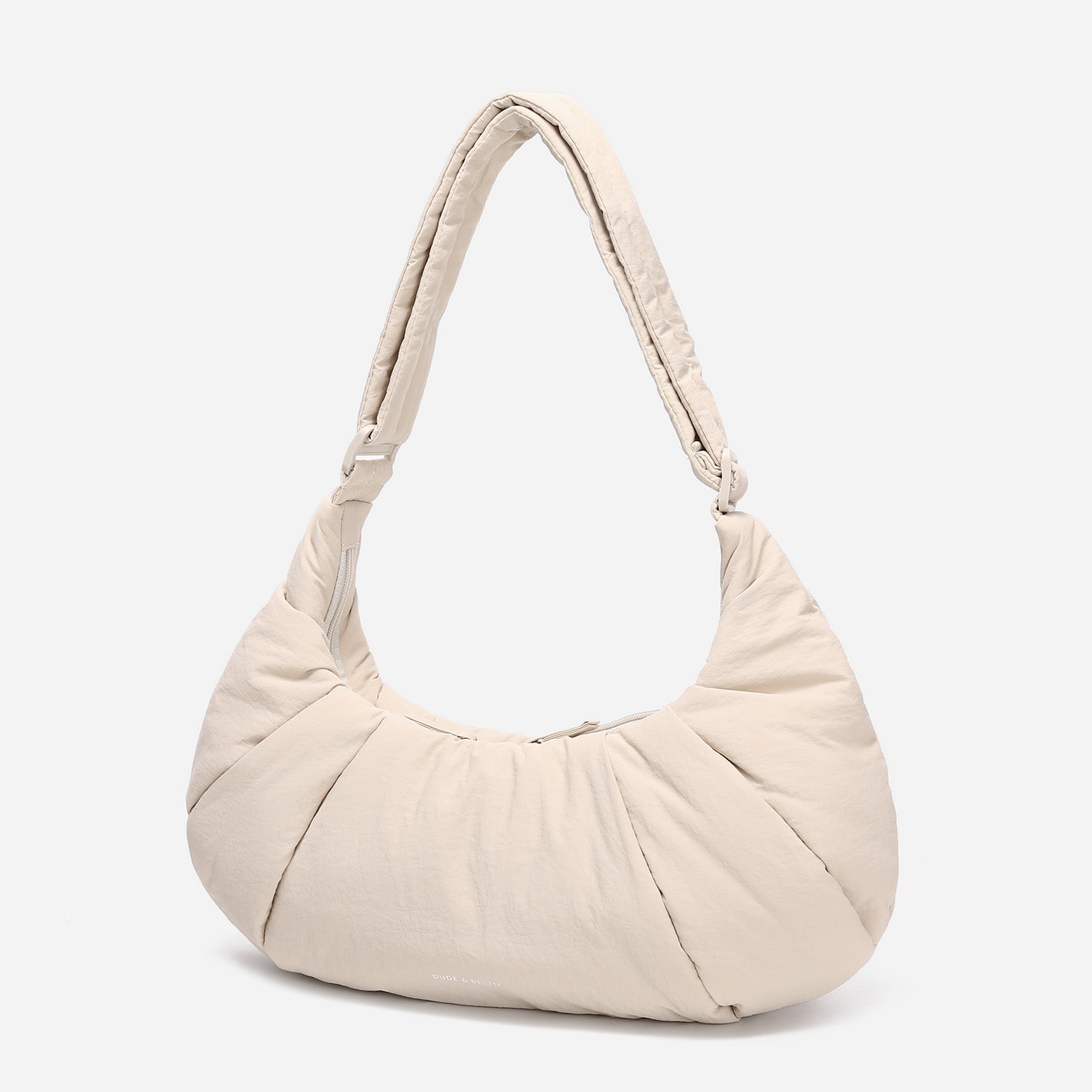 Dude & Bestie Puff Croissant Women Crossbody Shoulder Bag in Milk
