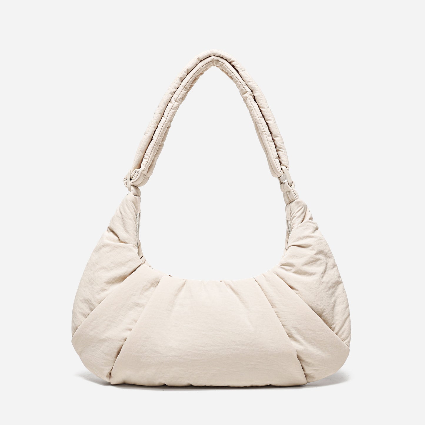 Dude & Bestie Puff Croissant Bag in Milk White, lightweight cloud-shaped shoulder bag