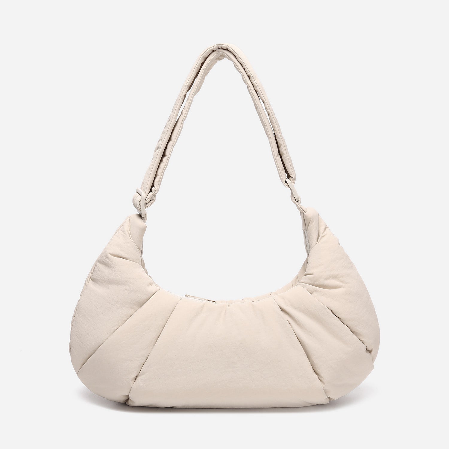Dude & Bestie Puff Croissant Women Crossbody Shoulder Bag in Milk