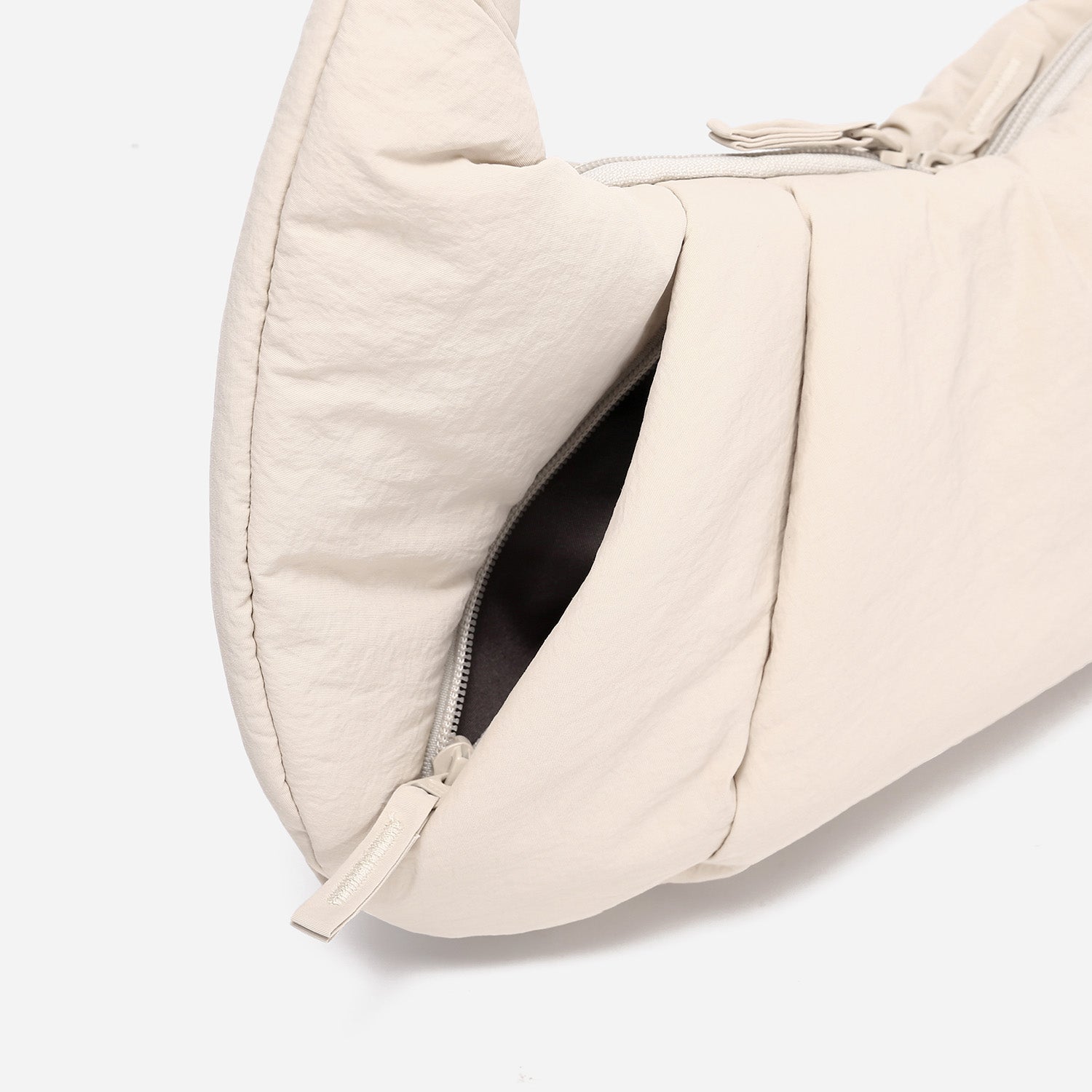 Dude & Bestie Puff Croissant Women Crossbody Shoulder Bag in Milk