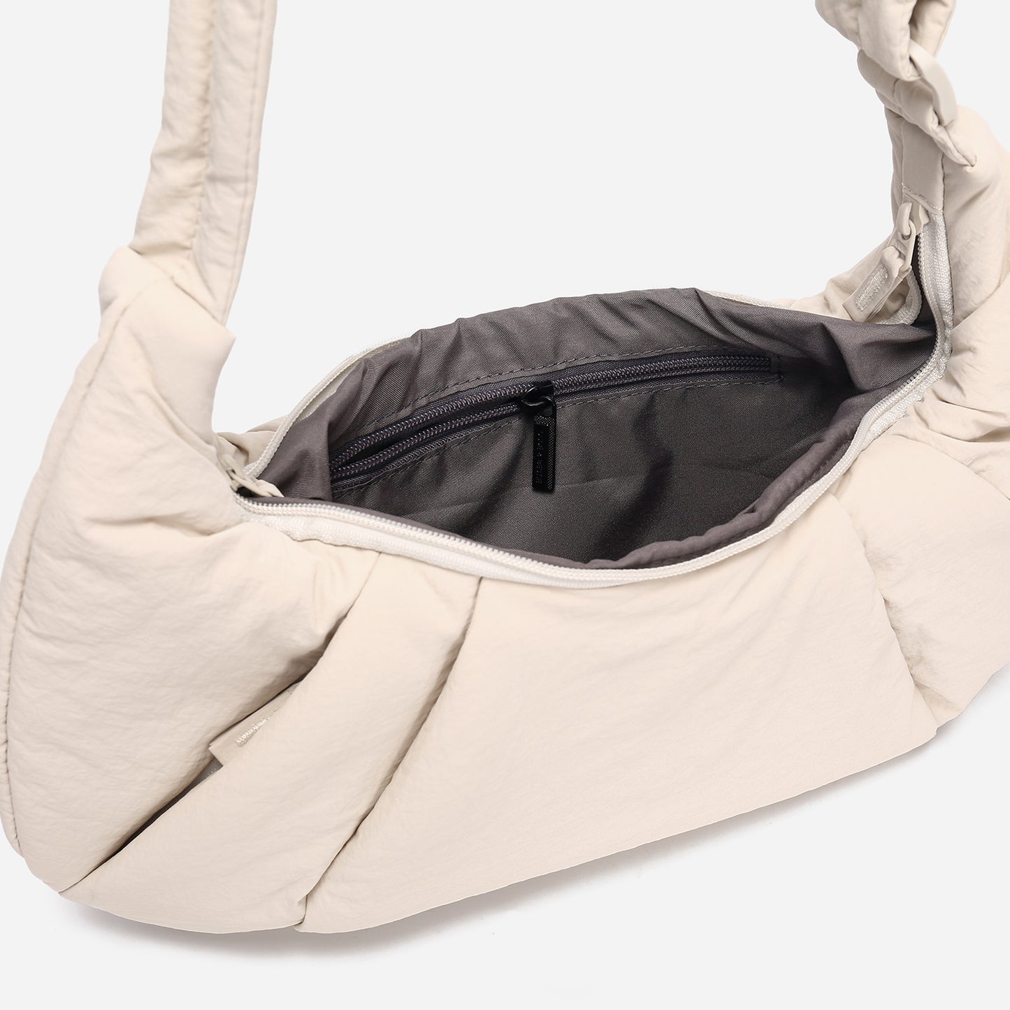 Dude & Bestie Puff Croissant Women Crossbody Shoulder Bag in Milk
