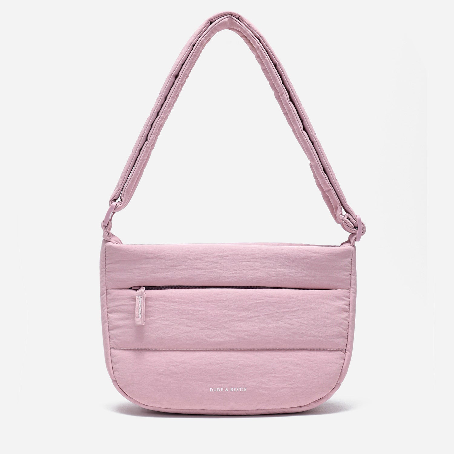 Dude & Bestie Puff Crossbody Bag in Baby Pink
