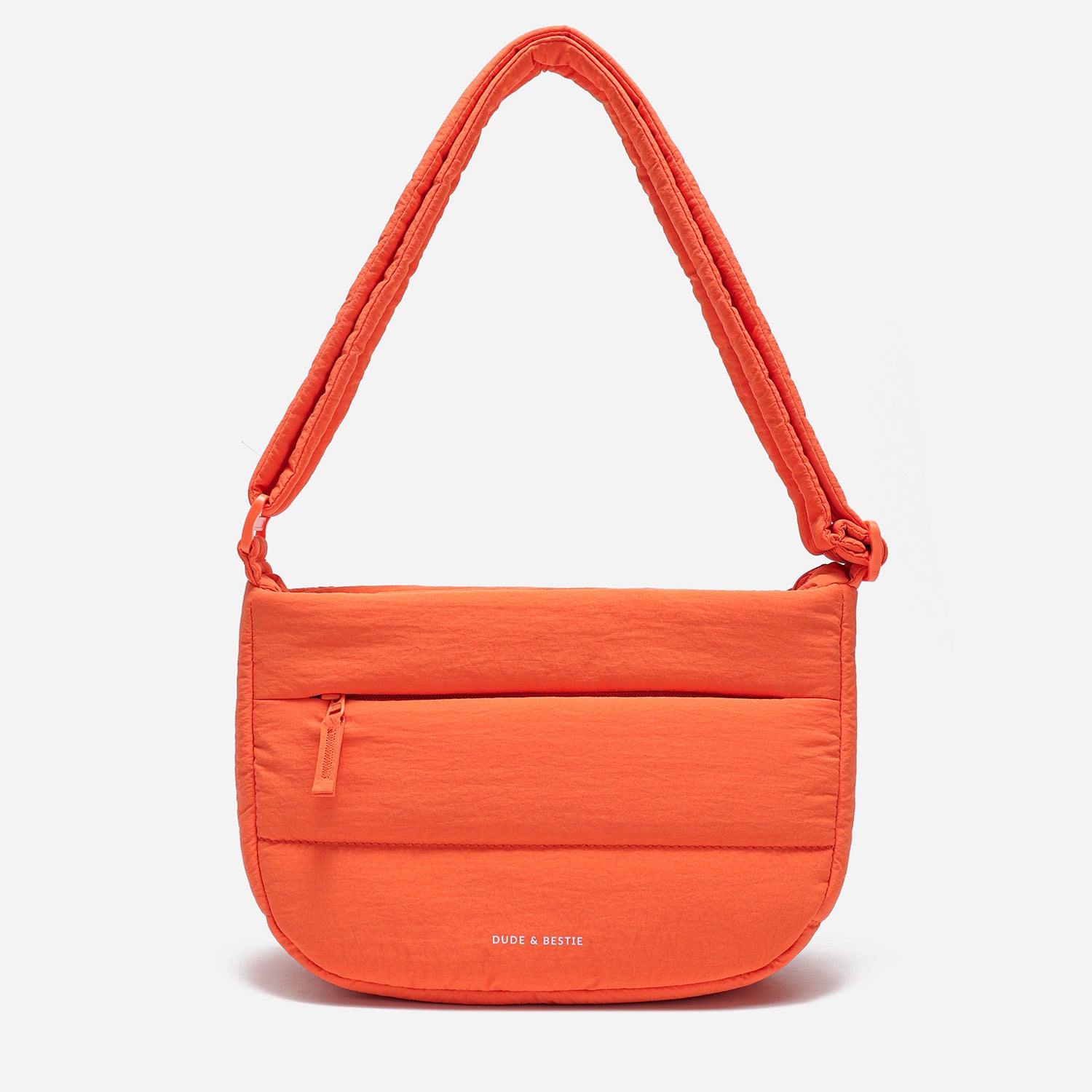 Dude & Bestie Puff Crossbody Bag in Bright Orange