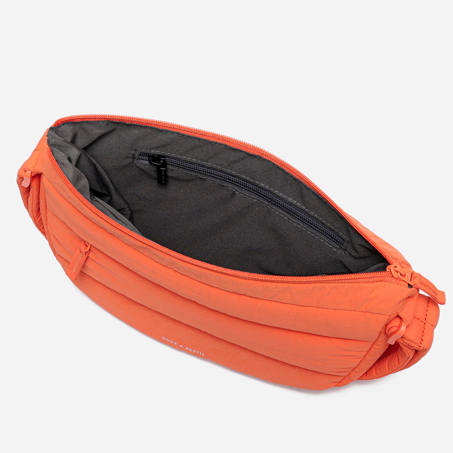 Dude & Bestie Puff Crossbody Bag in Bright Orange