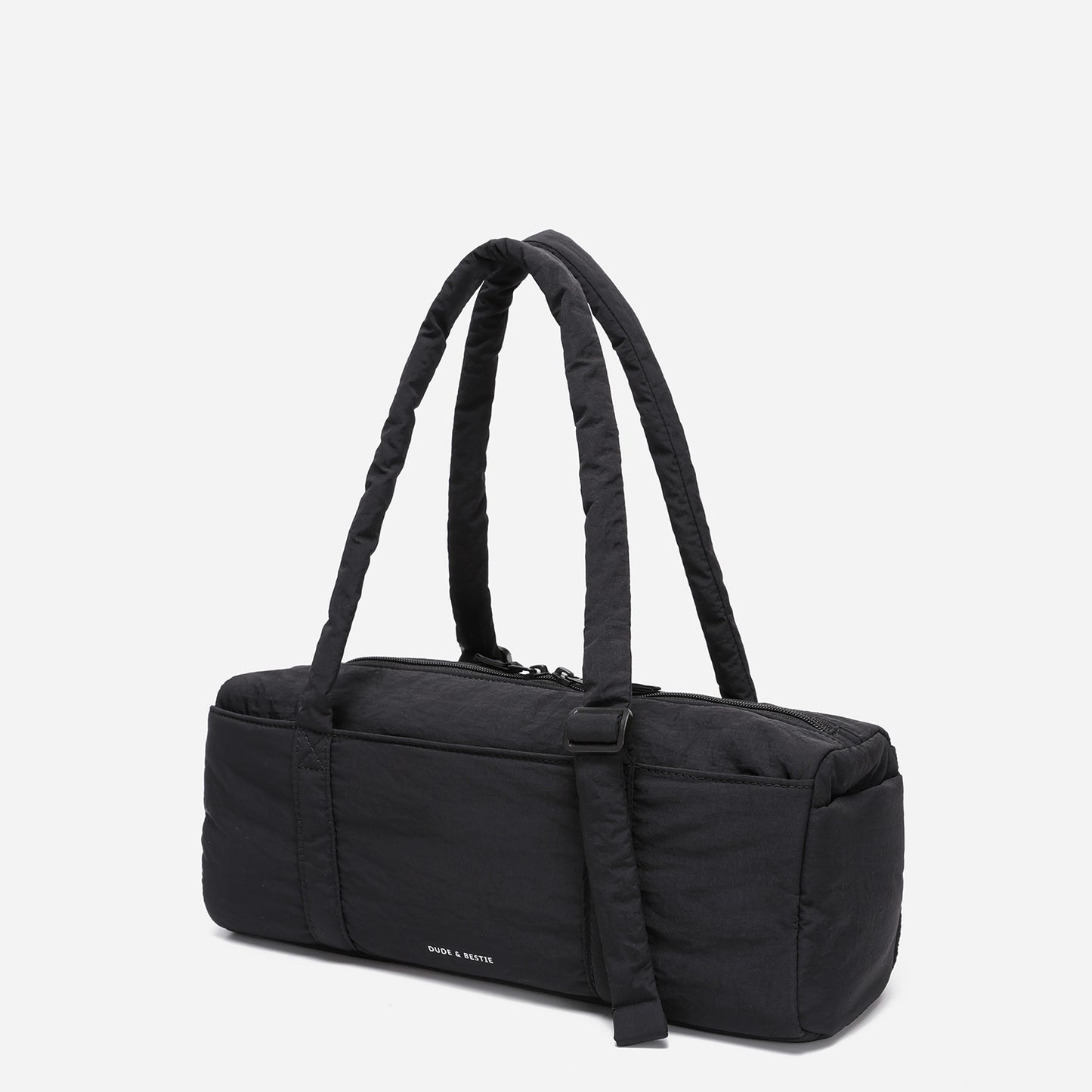 Dude & Bestie Puff Roll Baguette Bag in Black Color