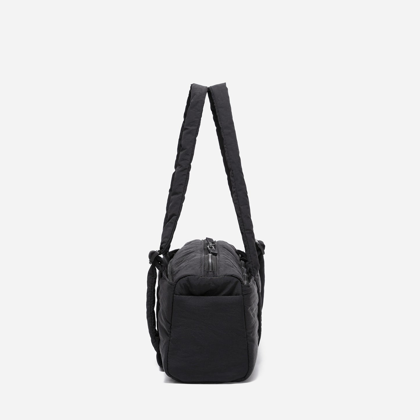 Dude & Bestie Puff Roll Baguette Bag in Black Color