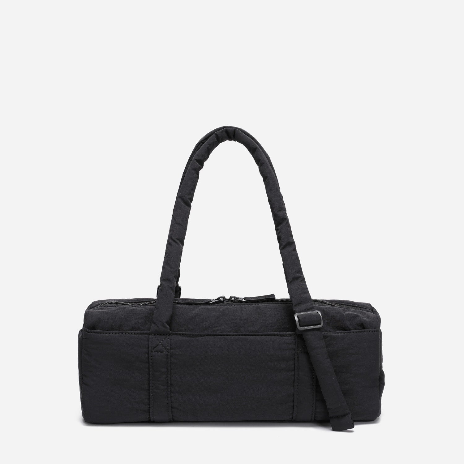 Dude & Bestie Puff Roll Baguette Bag in Black Color
