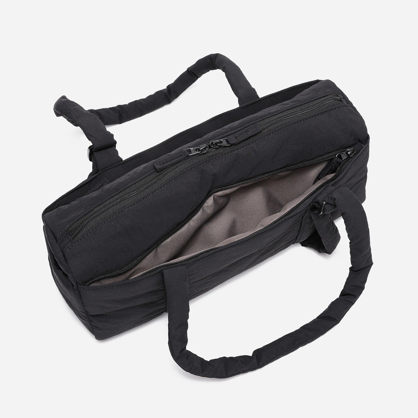 Dude & Bestie Puff Roll Baguette Bag in Black Color