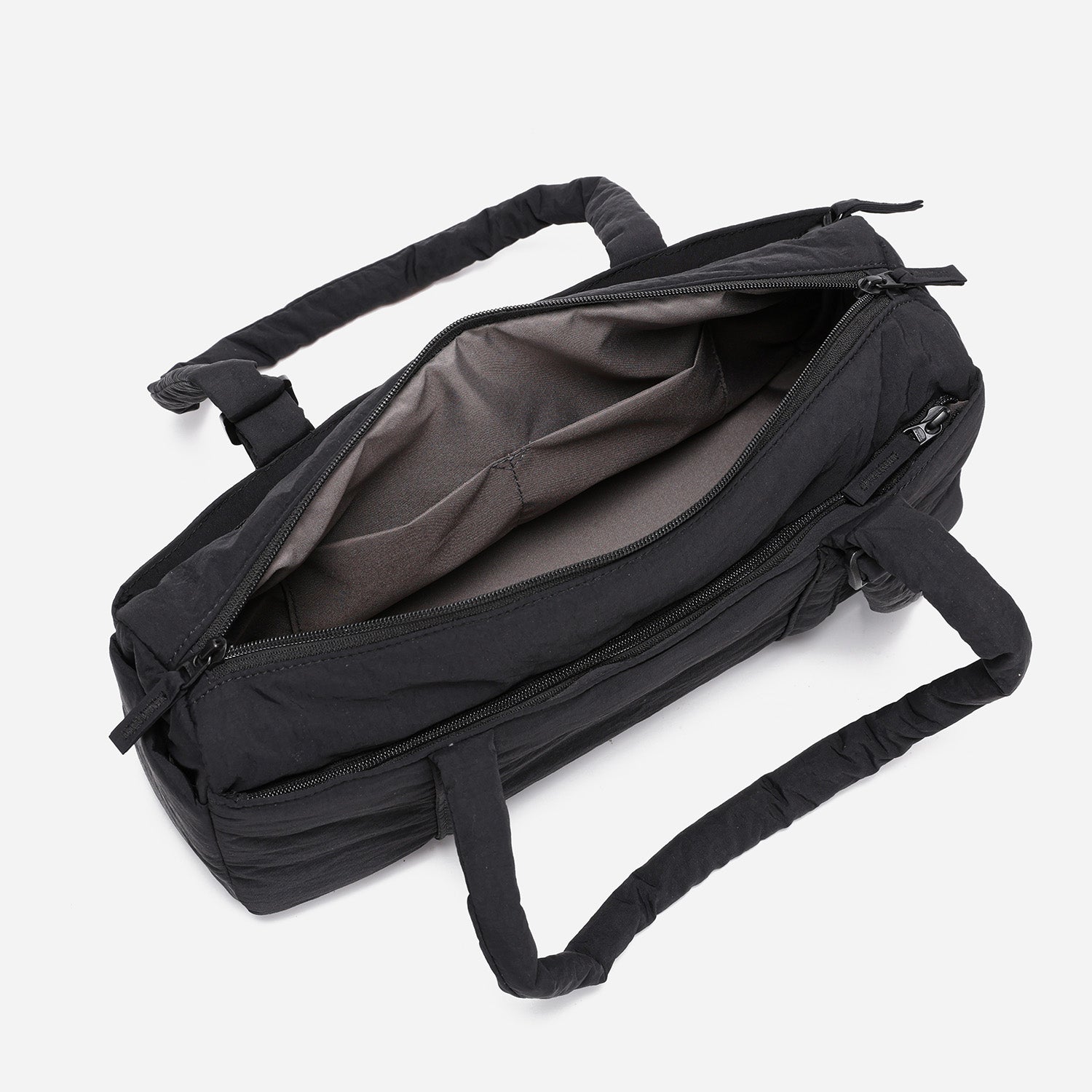 Dude & Bestie Puff Roll Baguette Bag in Black Color