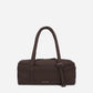 Dude & Bestie Puff Roll Baguette Bag in Choco Brown Color