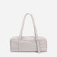 Dude & Bestie Puff Roll Baguette Bag in Light Gray Color