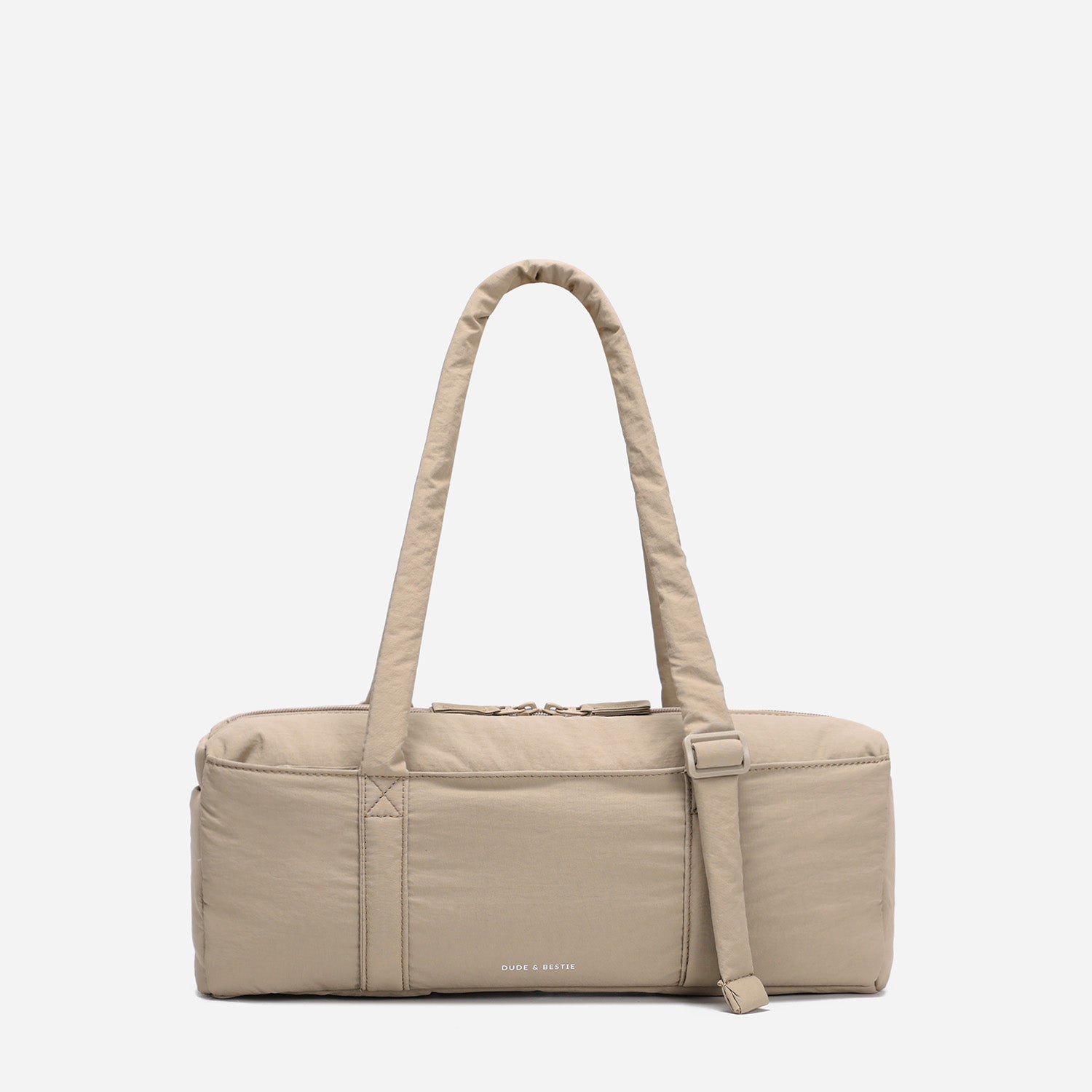 Dude & Bestie Puff Roll Baguette Bag in Sage Color