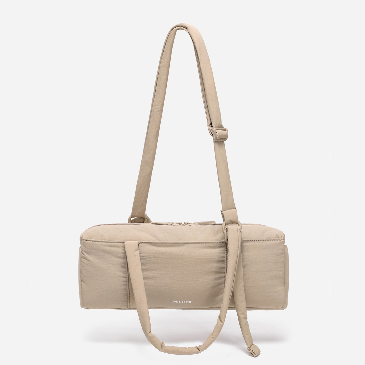 Dude & Bestie Puff Roll Baguette Bag in Sage Color