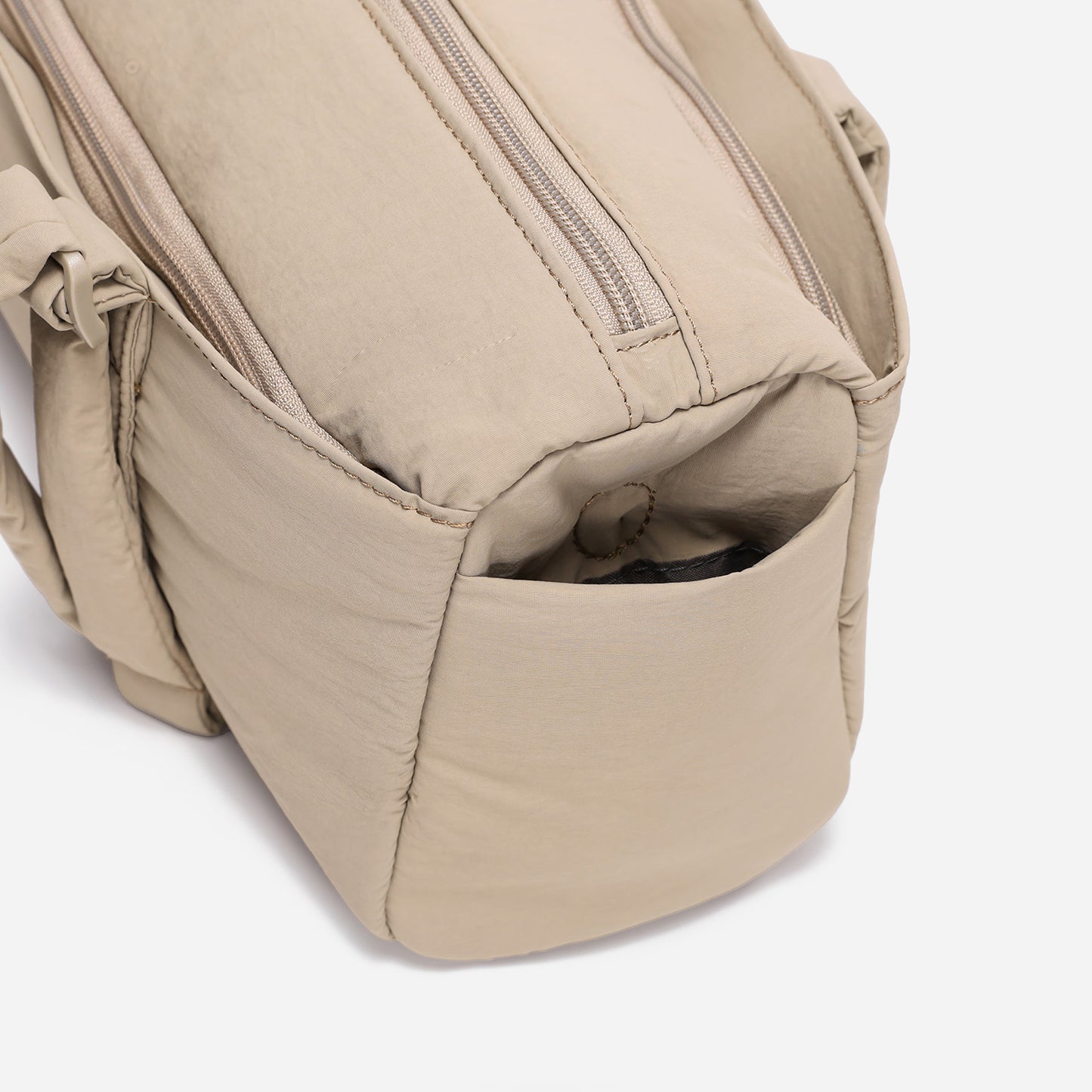 Dude & Bestie Puff Roll Baguette Bag in Sage Color