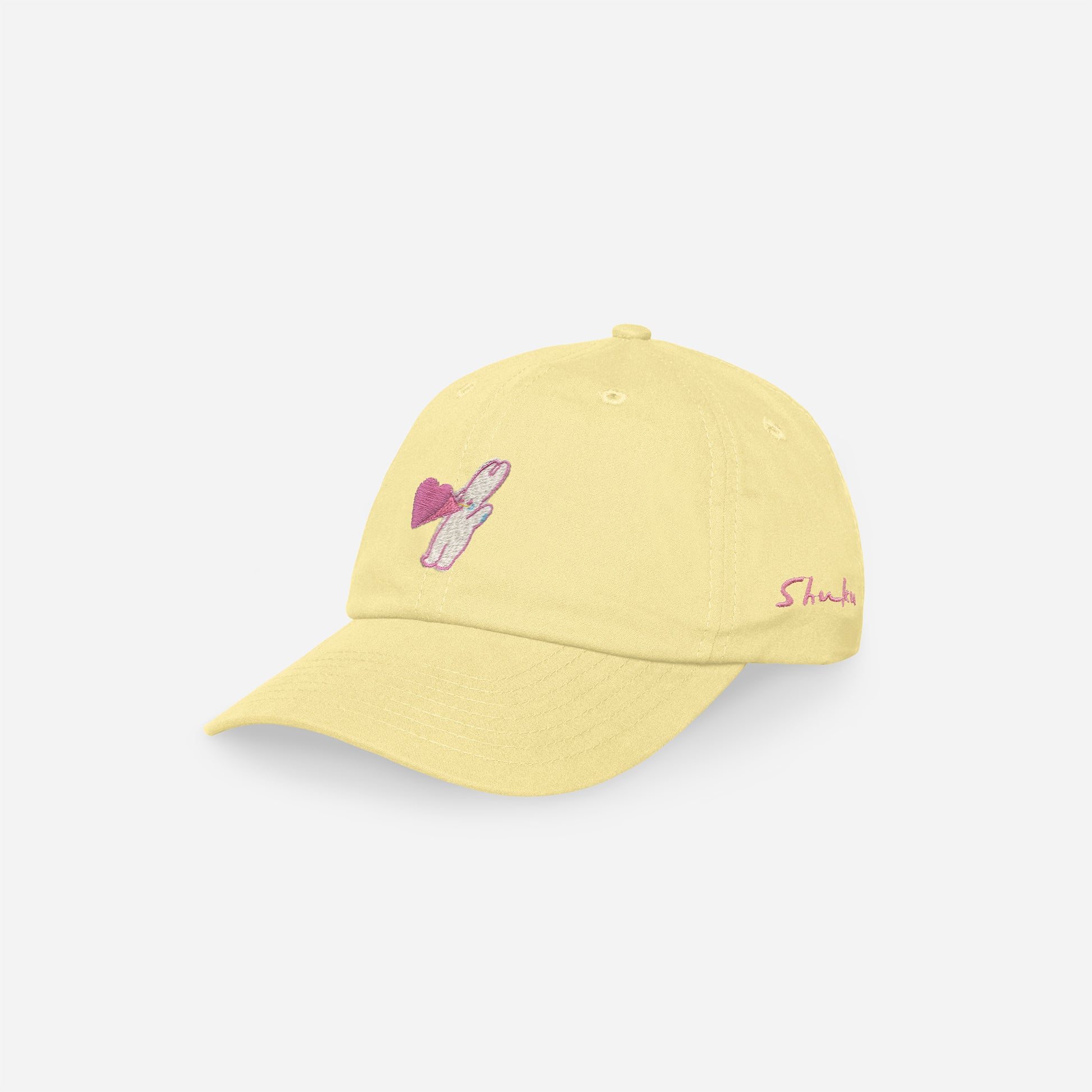 Dude & Bestie x Shuku Say Love Embroidery Classic Cotton Polo Cap Yellow Color