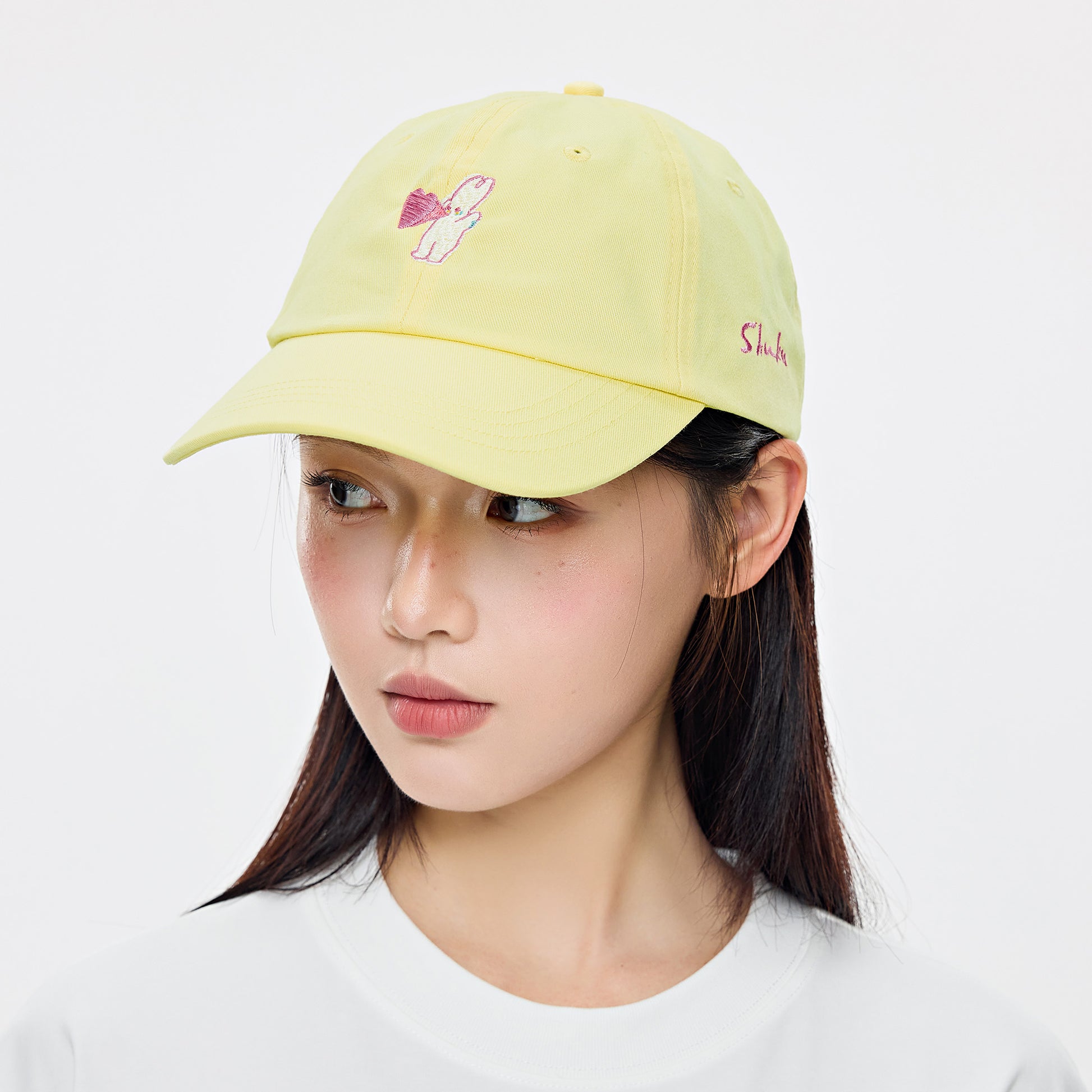 Dude & Bestie x Shuku Say Love Embroidery Classic Cotton Polo Cap Yellow Color