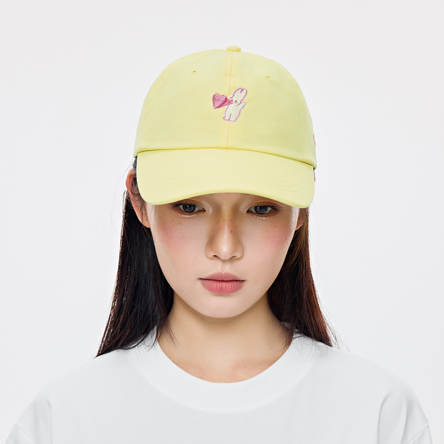 Dude & Bestie x Shuku Say Love Embroidery Classic Cotton Polo Cap Yellow Color