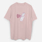 Dude & Bestie x Shuku Say Love Embroidery T-shirt Pink Color